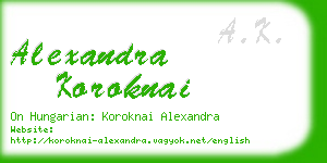 alexandra koroknai business card